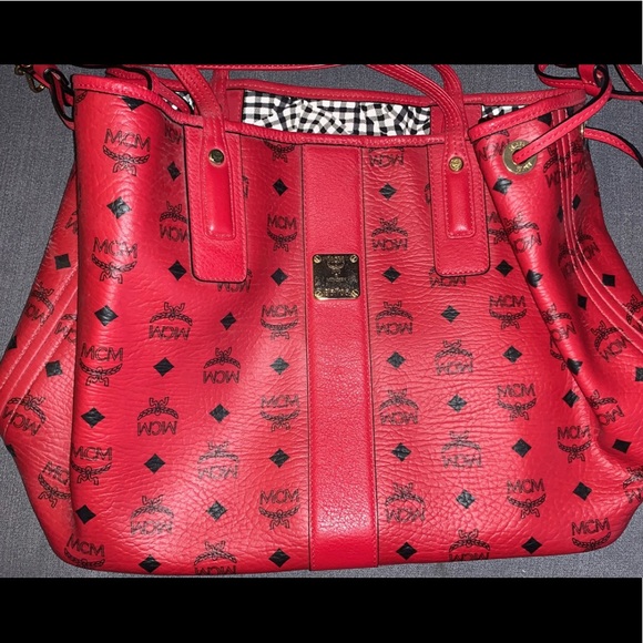 MCM Handbags - MCM Tote Bag and Pouch - RED